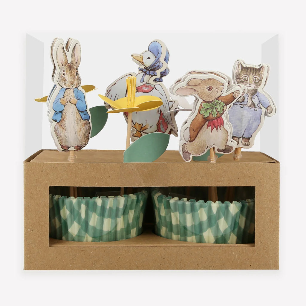 Kit de cupcakes Peter Rabbit™ en el jardín (x 24 adornos)