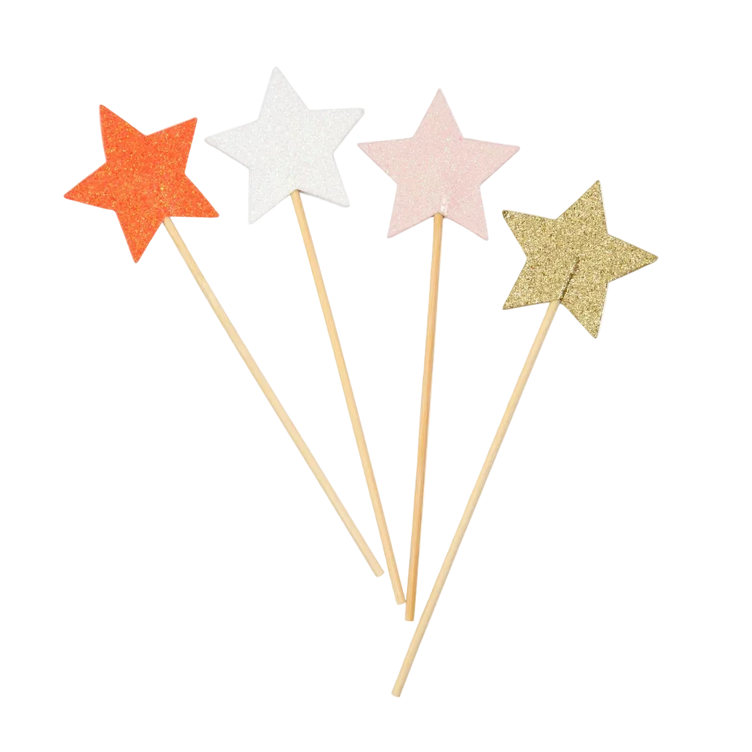 Varitas de estrellas de purpurina (juego de 8)