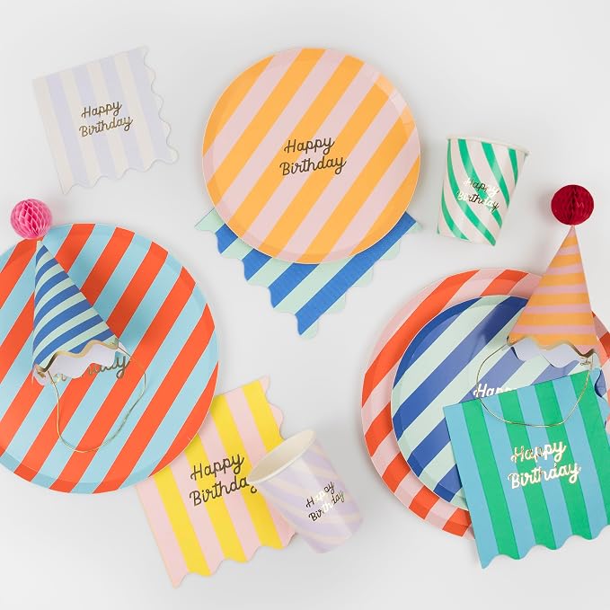 Meri Meri Bolsas de fiesta a rayas (paquete de 8)