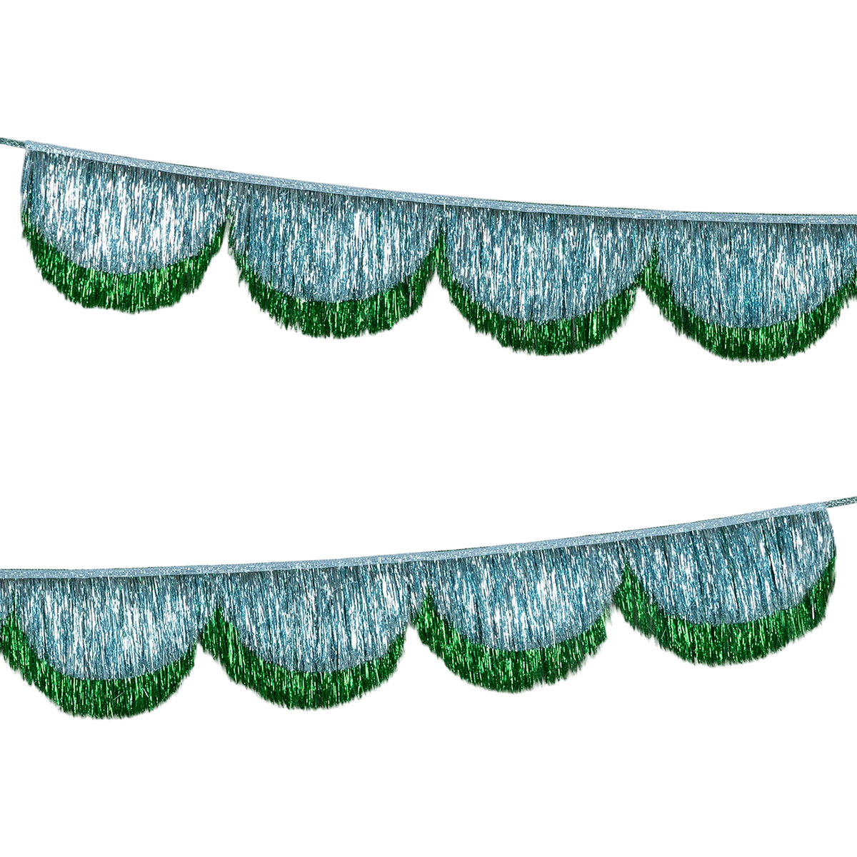 Guirnalda de festones de espumillón azul