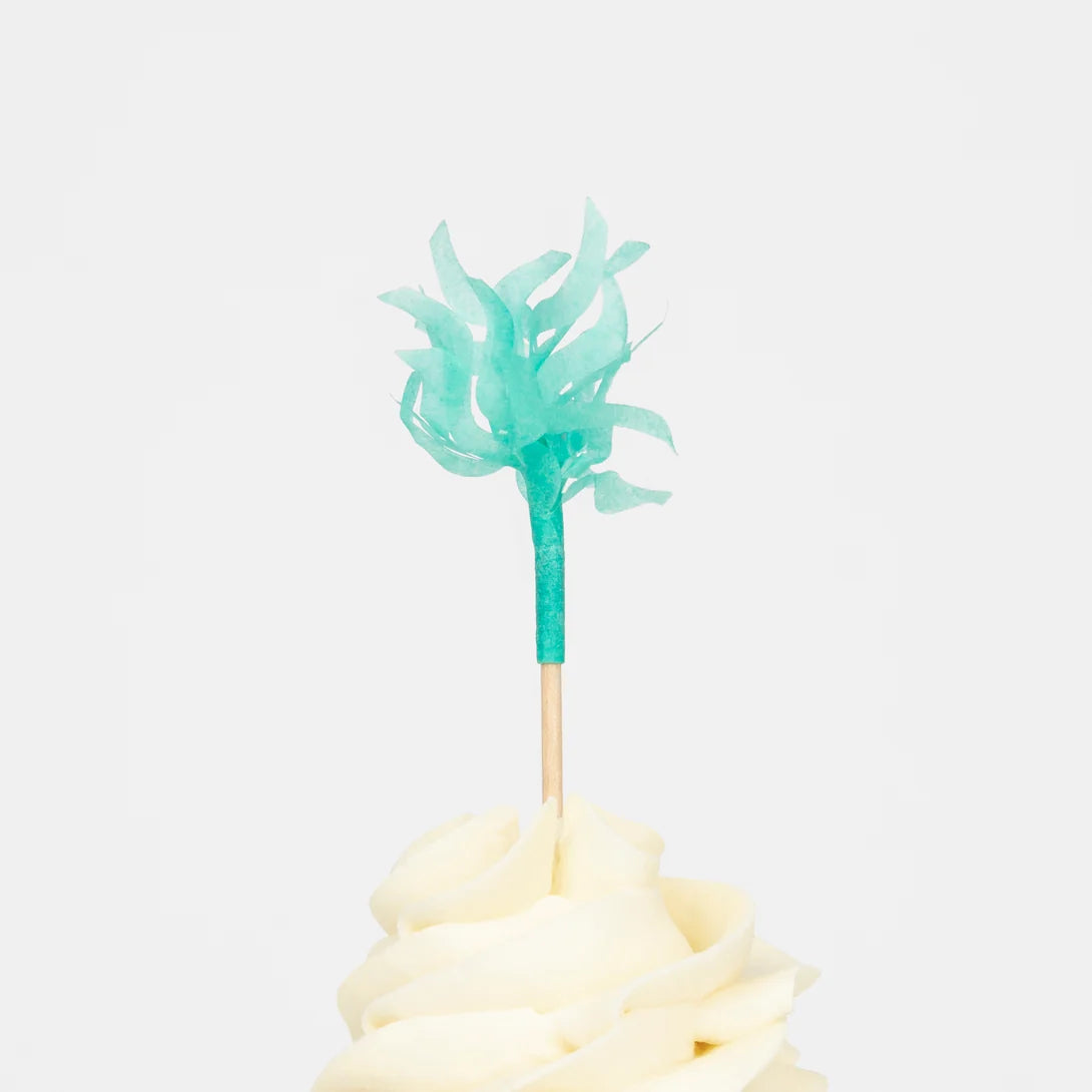 Kit de cupcake de polvo e tubarão (x 24 toppers)
