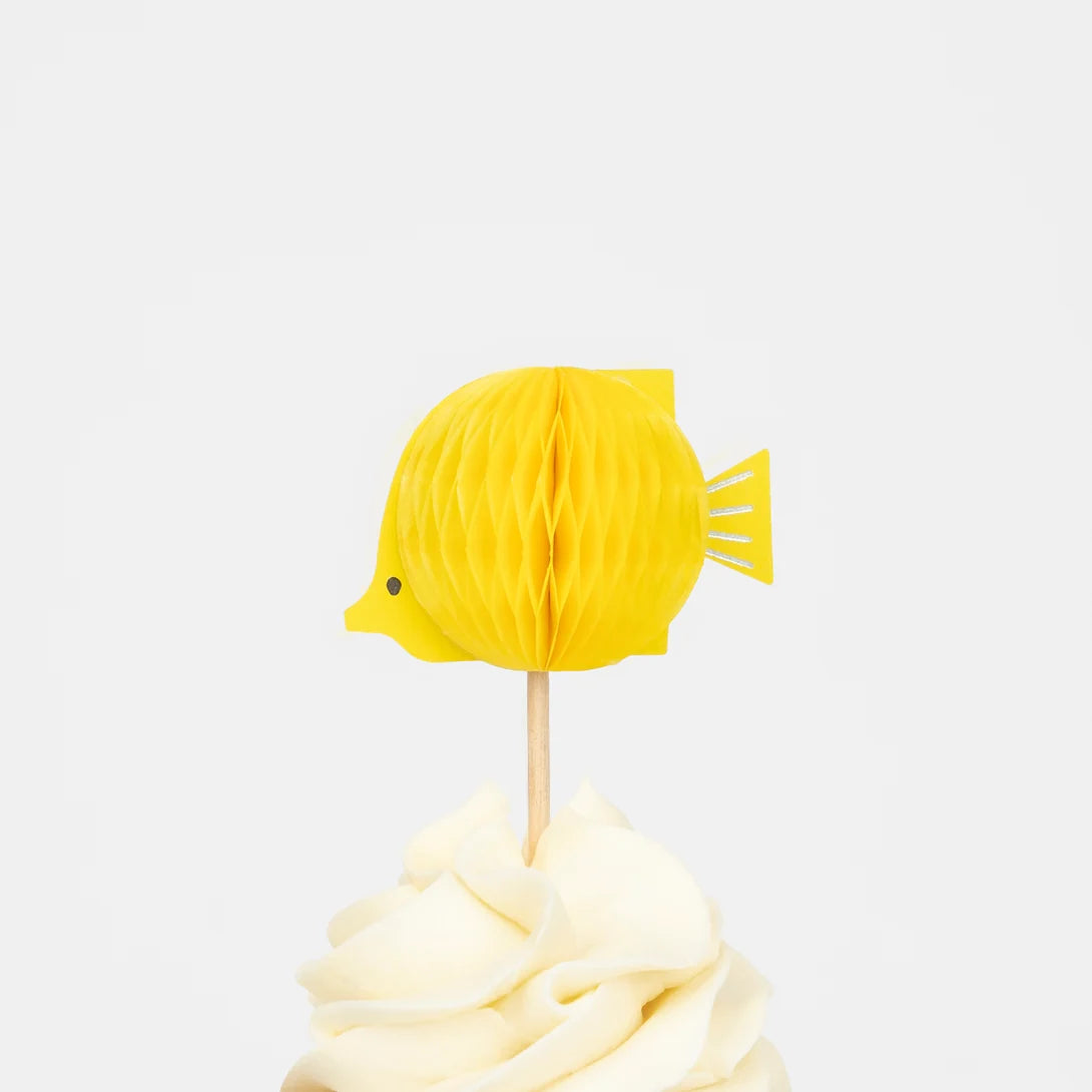 Kit de cupcake de polvo e tubarão (x 24 toppers)