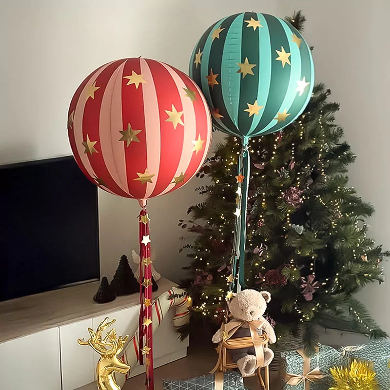 Globo Rayas Foil 50 cm Verde Circo