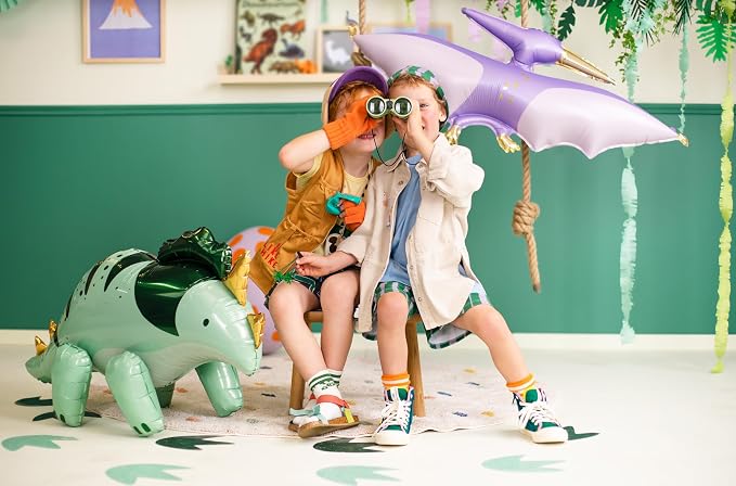 Globo de plástico de pterodáctilo 115 x 53 cm – globo XXL para helio o aire, para fiestas de dinosaurios, cumpleaños infantiles, globos de dinosaurio como decoración de cumpleaños – lila claro