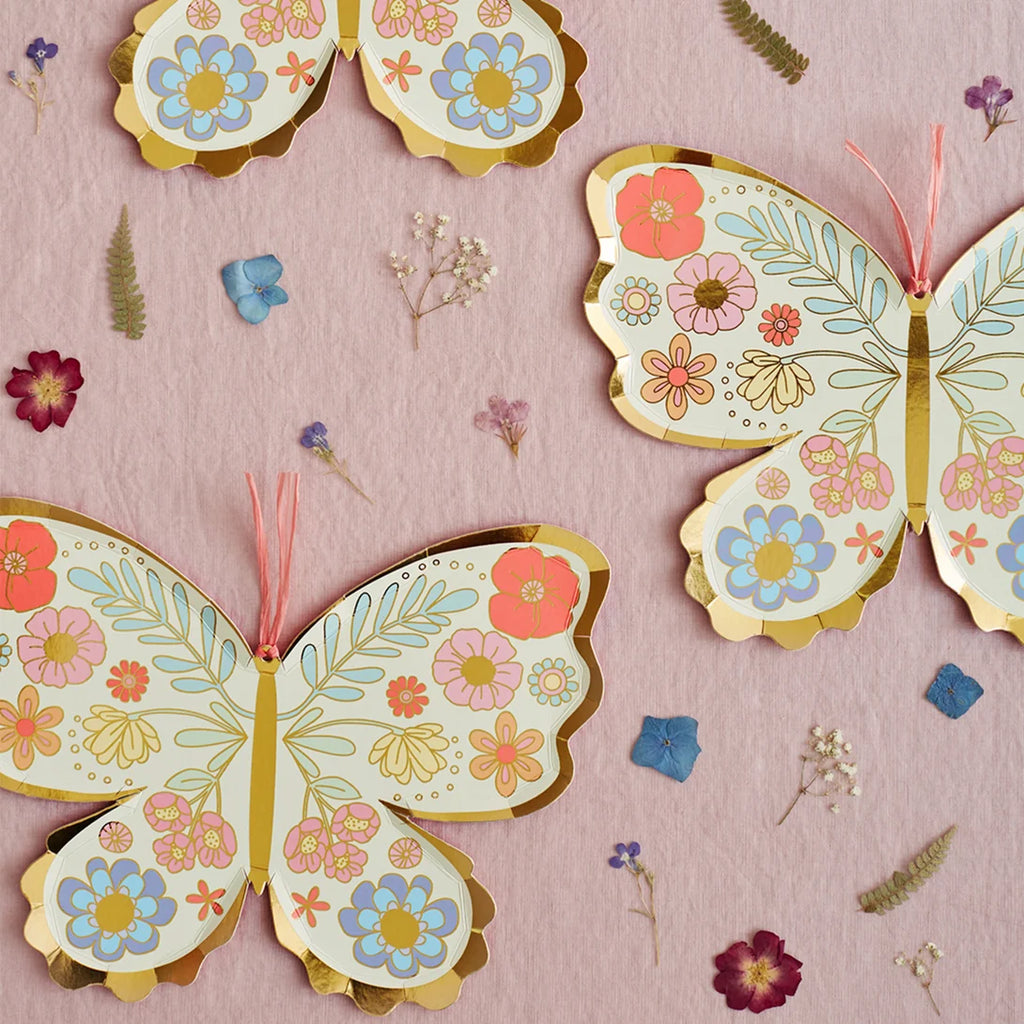 Platos de Mariposas Florales (x 8)