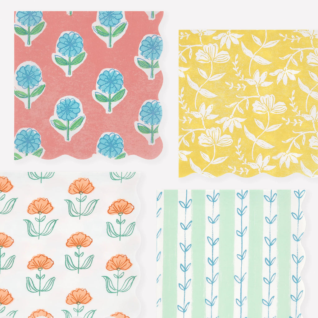 Floral Large Paper Napkins (x 16)