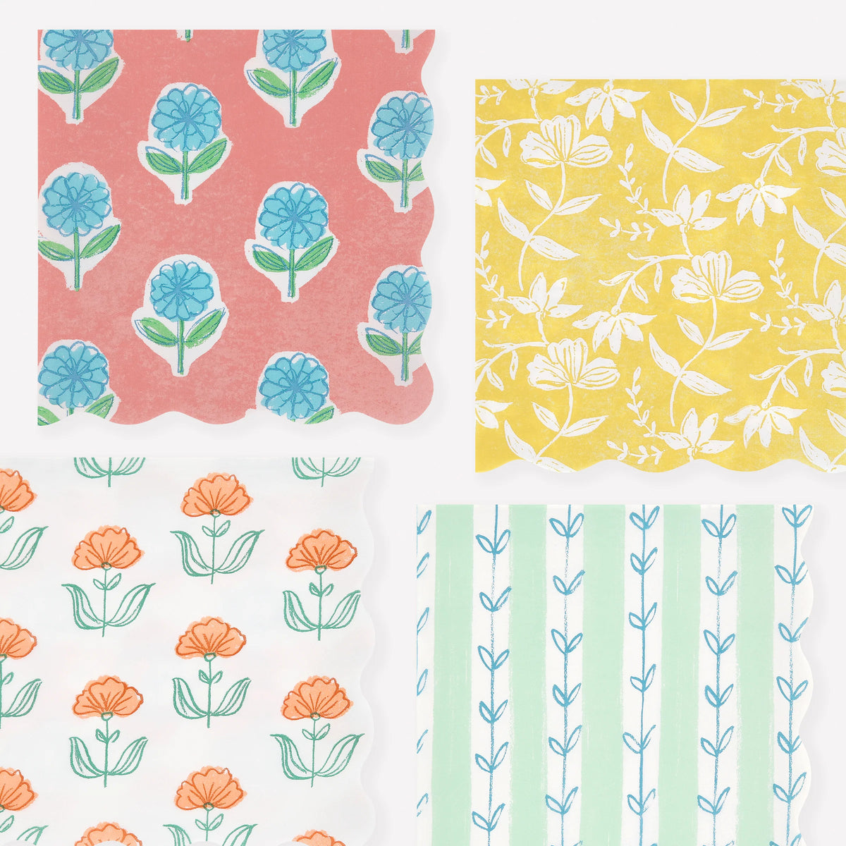 Floral Large Paper Napkins (x 16)