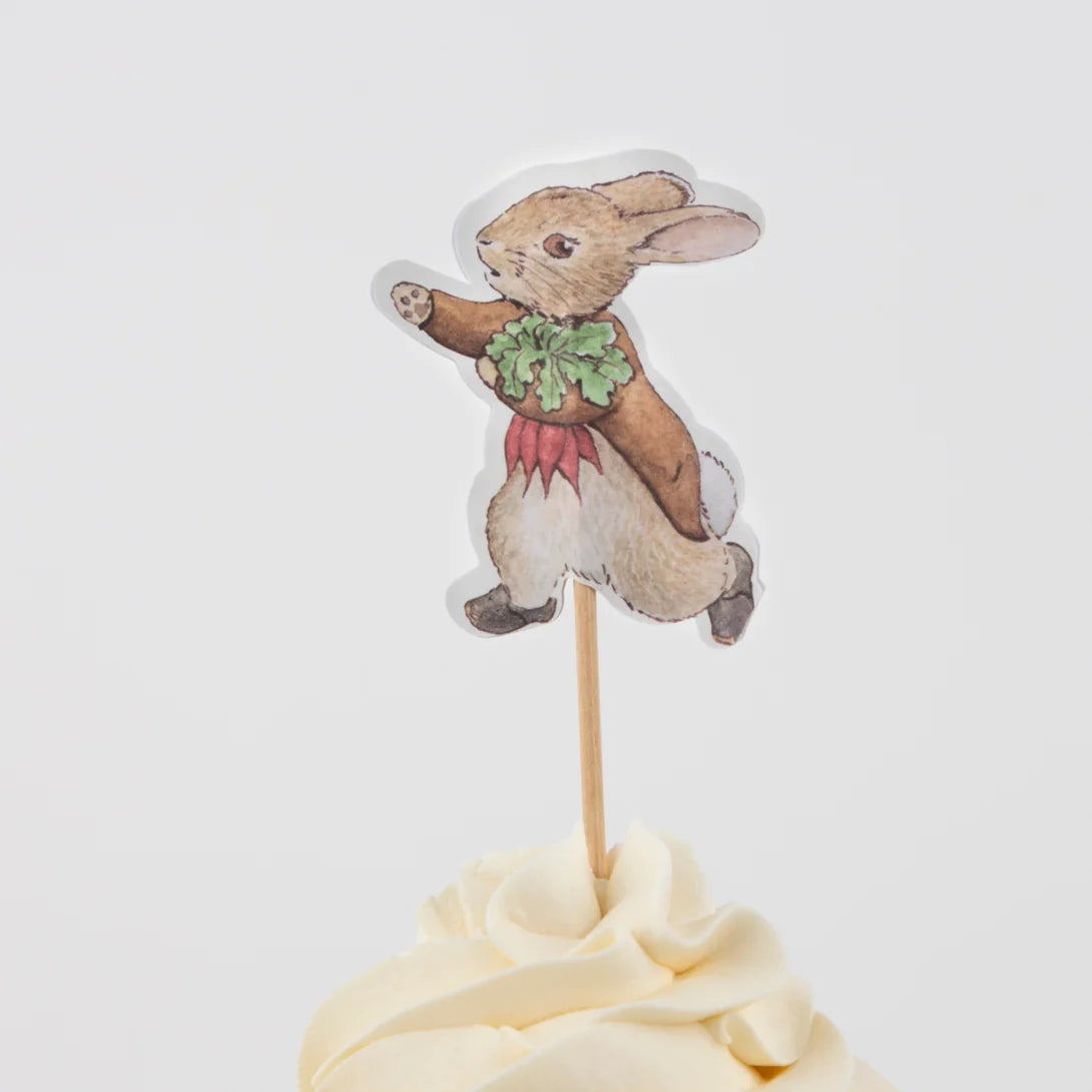 Kit de cupcakes Peter Rabbit™ en el jardín (x 24 adornos)