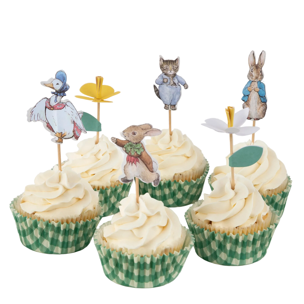 Kit de cupcakes Peter Rabbit en el jardín (x 24 adornos)