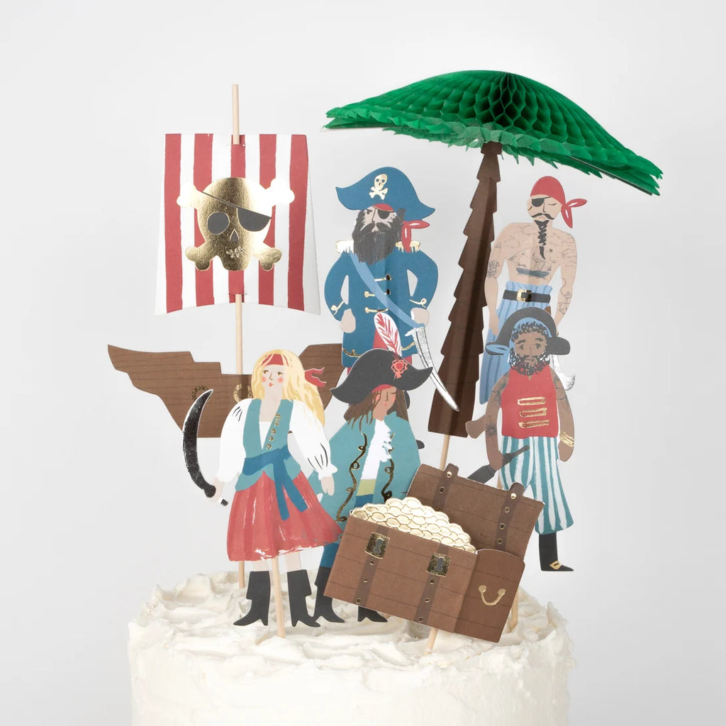 Piratas y toppers de pastel de palmeras (x 7)