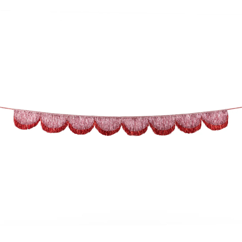 Guirnalda de festones de espumillón rosa