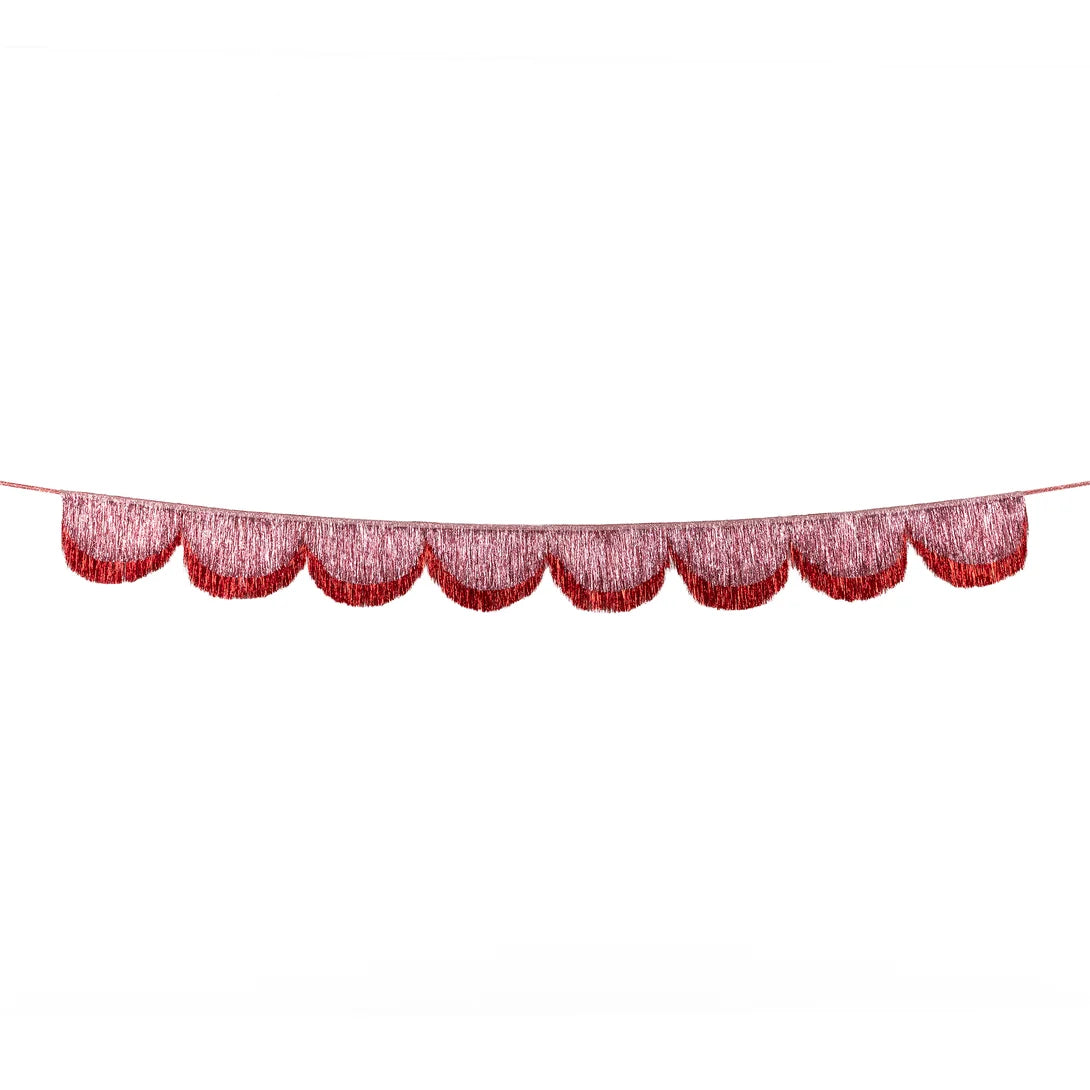 Guirnalda de festones de espumillón rosa