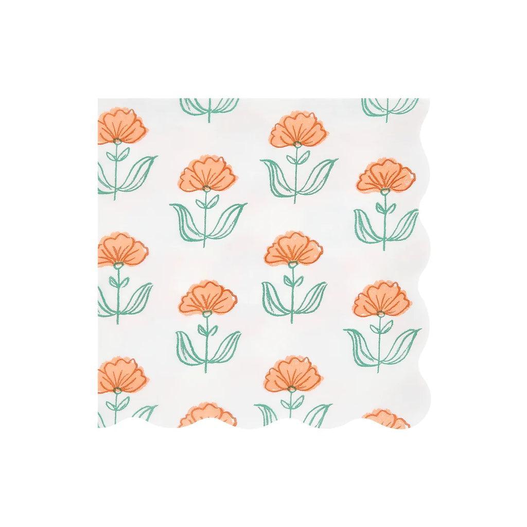 Floral Large Paper Napkins (x 16)