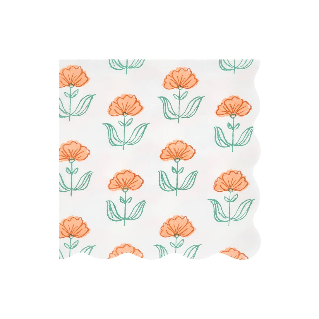 Floral Large Paper Napkins (x 16)