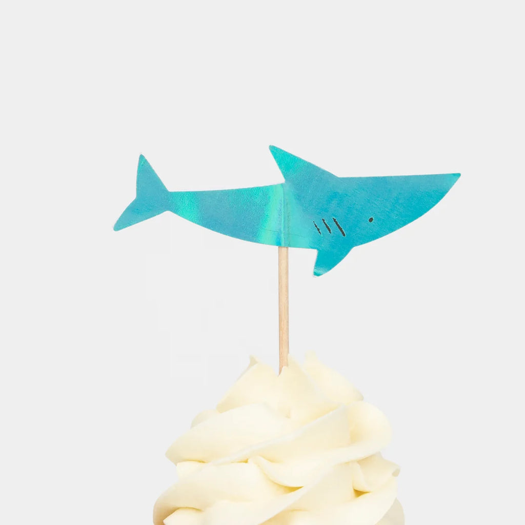 Kit de cupcake de polvo e tubarão (x 24 toppers)