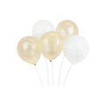 Set Globos Blancos y Dorados Confetti