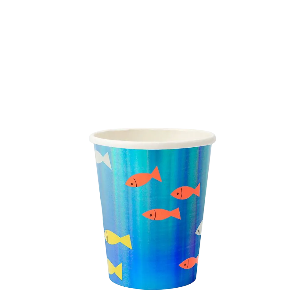 Vasos Fondo Marino Holográficos (8 uds.)